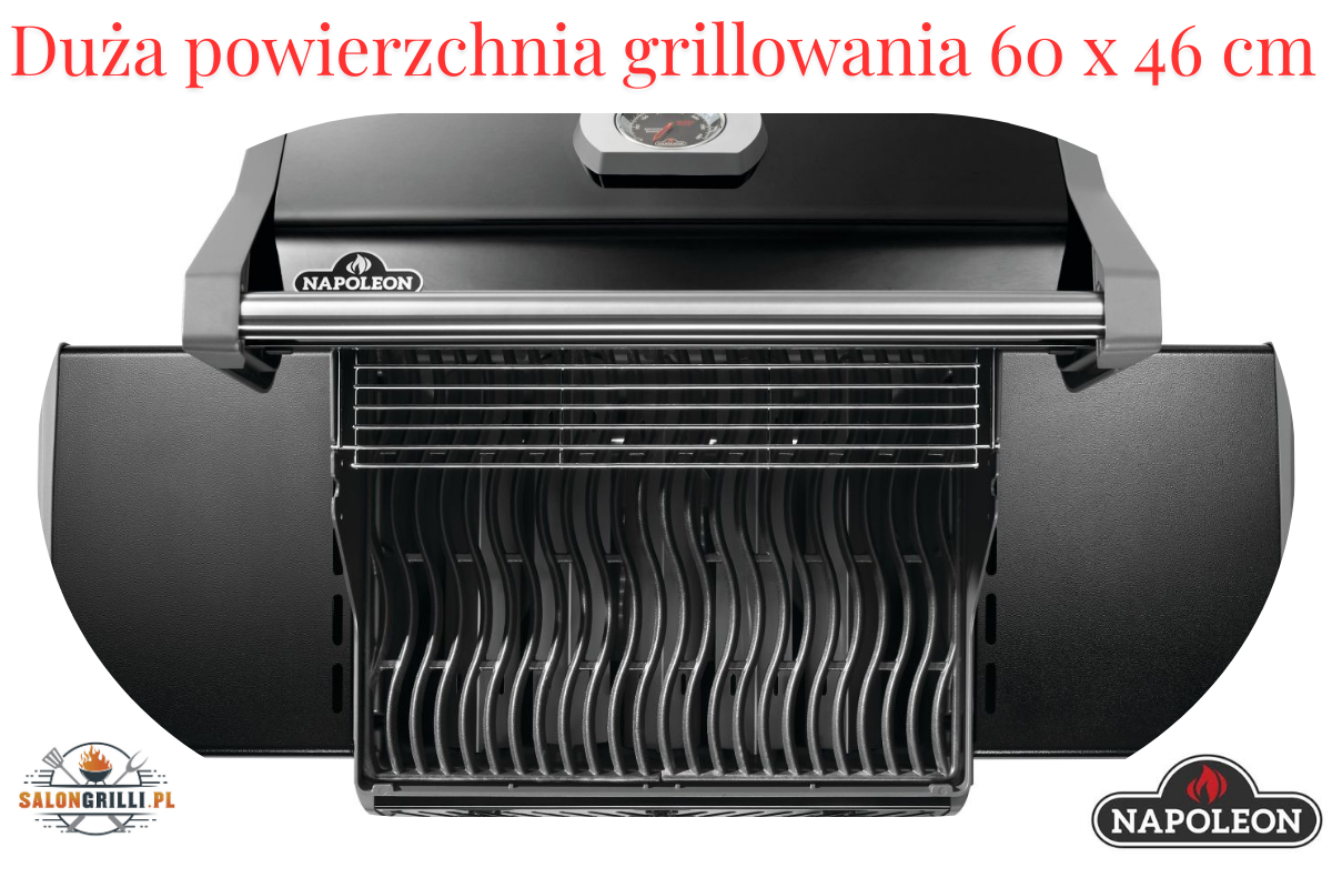 Duża powierzchnia grillowania - 60 x 46 cm